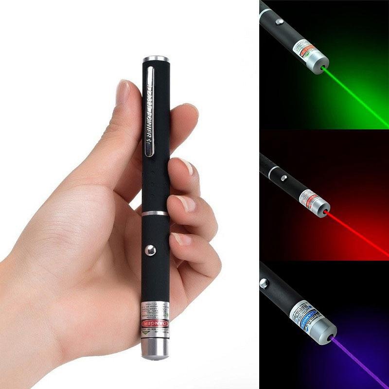 Pointeur laser tricolore rouge vert bleu violet – Outil de présentation professionnel pour travail, éducation et extérieur – Boîtier métallique 14x155mm | Sulvida