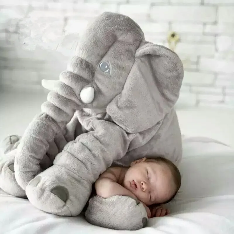 Coussin peluche éléphant pour bébé – Coussin doux en peluche pour repos et confort | Sulvida