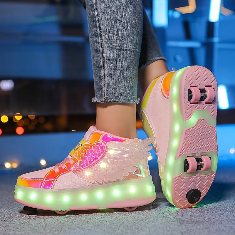 Baskets lumineuses à roulettes et ailes – Rechargeables par USB, pour filles et adolescentes | Sulvida
