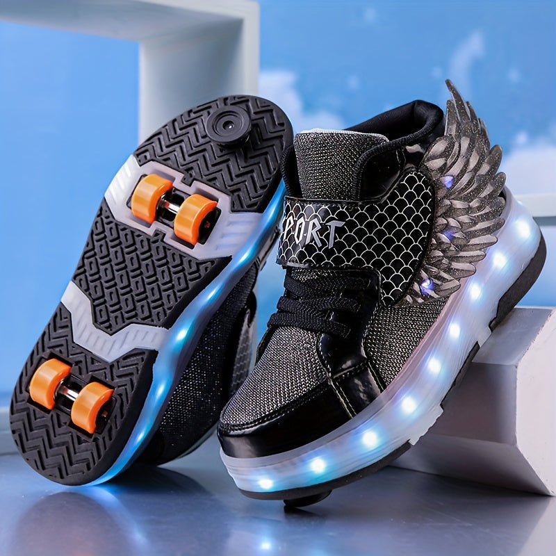 Baskets lumineuses à roulettes et ailes – Rechargeables par USB, pour filles et adolescentes | Sulvida