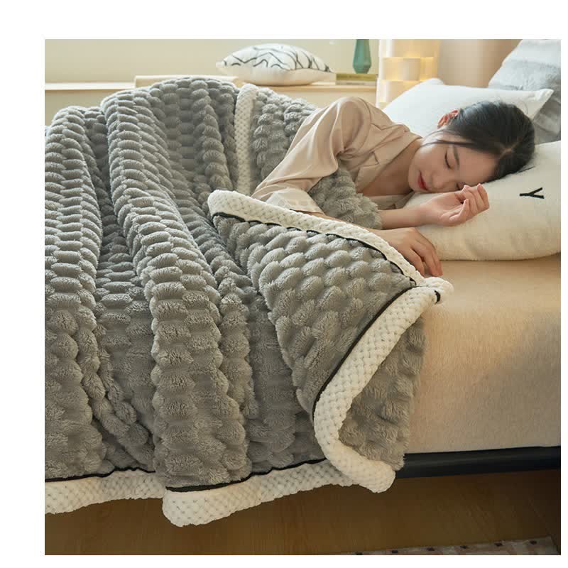 Plaid réversible en polaire corail épaisse – Polyester doux pour canapé et lit – Disponible en 8 couleurs et 2 tailles | Sulvida
