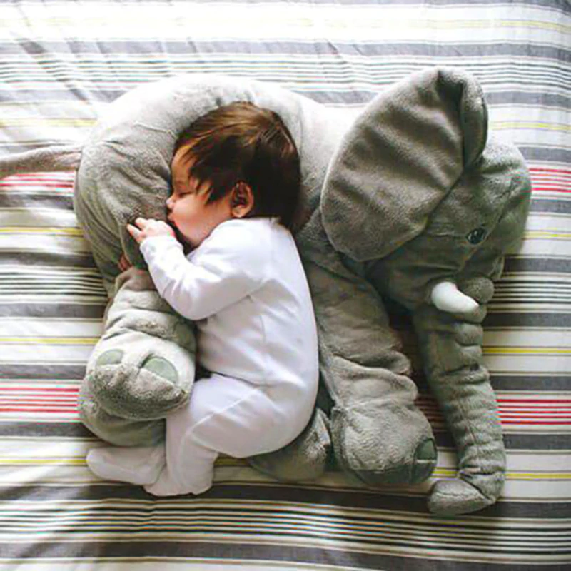Coussin peluche éléphant pour bébé – Coussin doux en peluche pour repos et confort | Sulvida