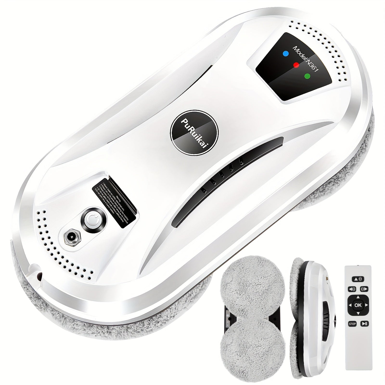 Nettoyeur de vitres automatique – Robot intelligent avec chiffons en microfibre et moteur d’aspiration pour fenêtres, miroirs et portes vitrées | Sulvida