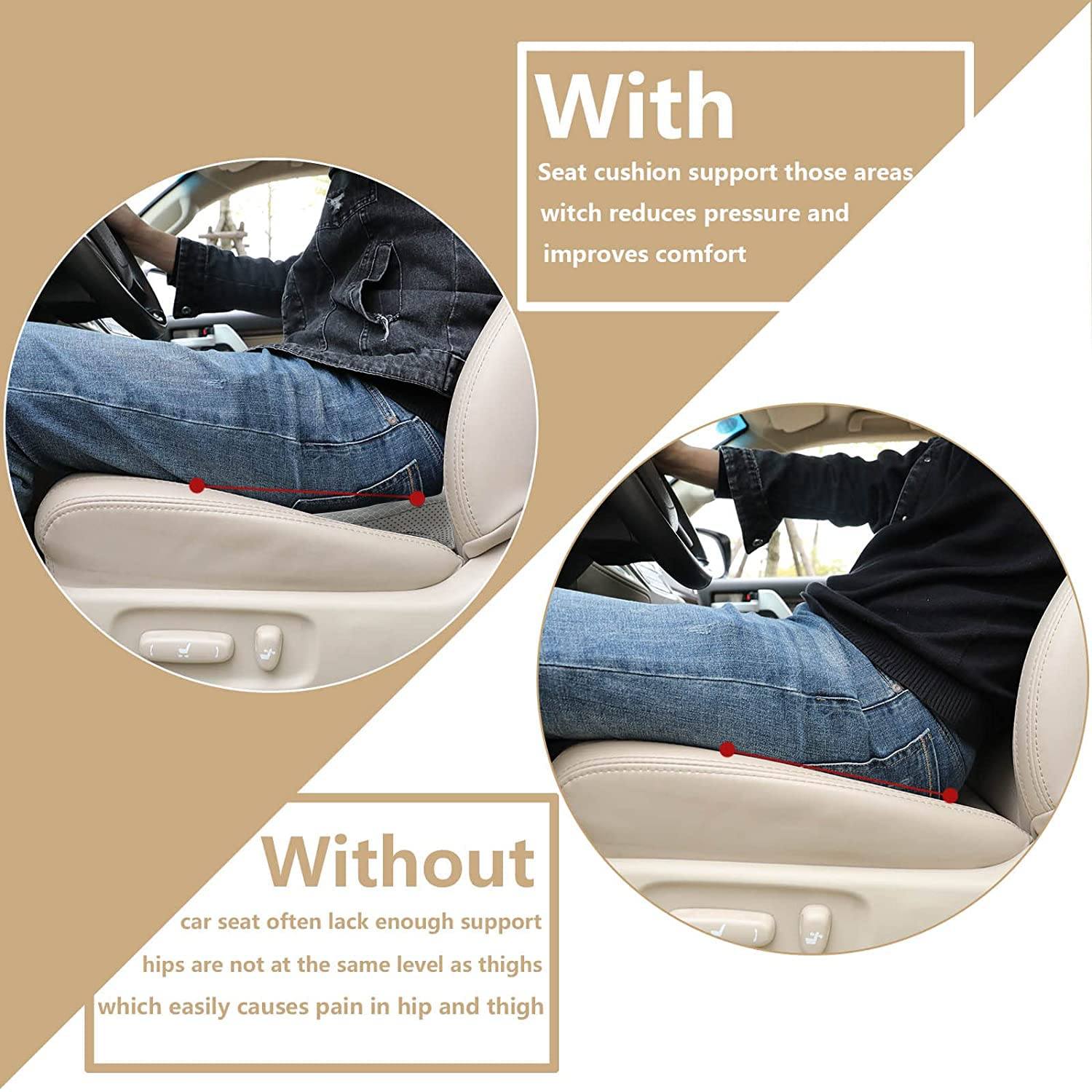 Coussin de siège auto pour conducteurs de petite taille – Coussin rehausseur en mousse à mémoire de forme – Rehausseur ergonomique pour voiture – Confort & soutien dorsal | Sulvida