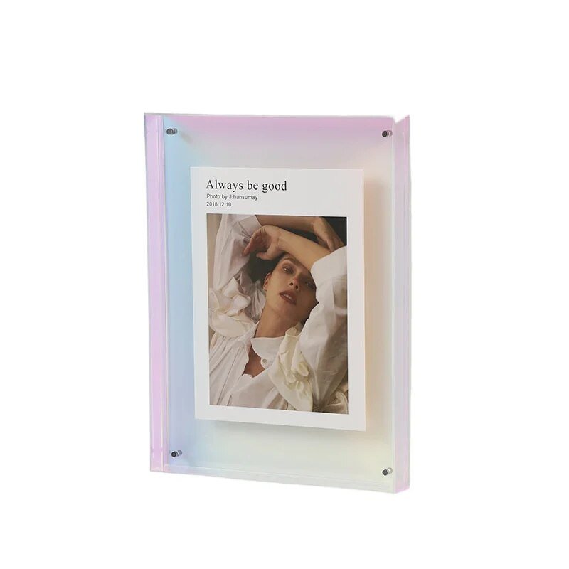 Cadre photo coloré en acrylique de 11-26 cm – Cadre transparent aux couleurs vives, à poser ou à suspendre | Sulvida