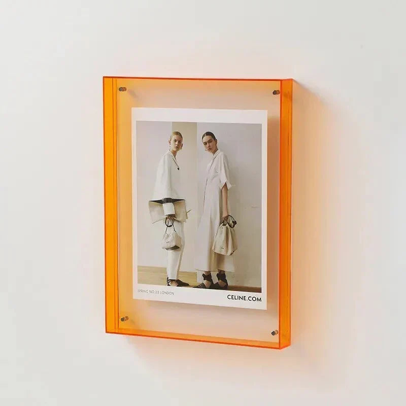 Cadre photo coloré en acrylique de 11-26 cm – Cadre transparent aux couleurs vives, à poser ou à suspendre | Sulvida