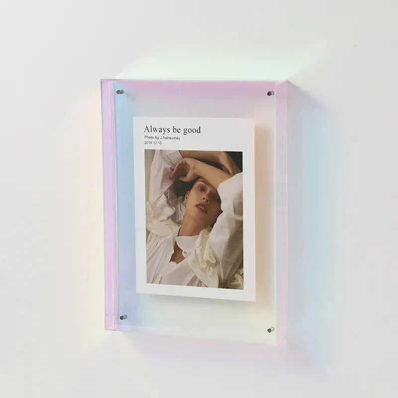 Cadre photo coloré en acrylique de 11-26 cm – Cadre transparent aux couleurs vives, à poser ou à suspendre | Sulvida