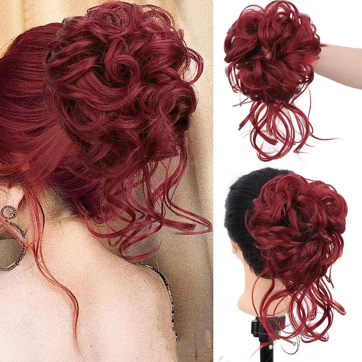Chignon Clip-in avec Volume et Boucles pour Effet Plein – Postiche Instantané 18 Couleurs | Sulvida
