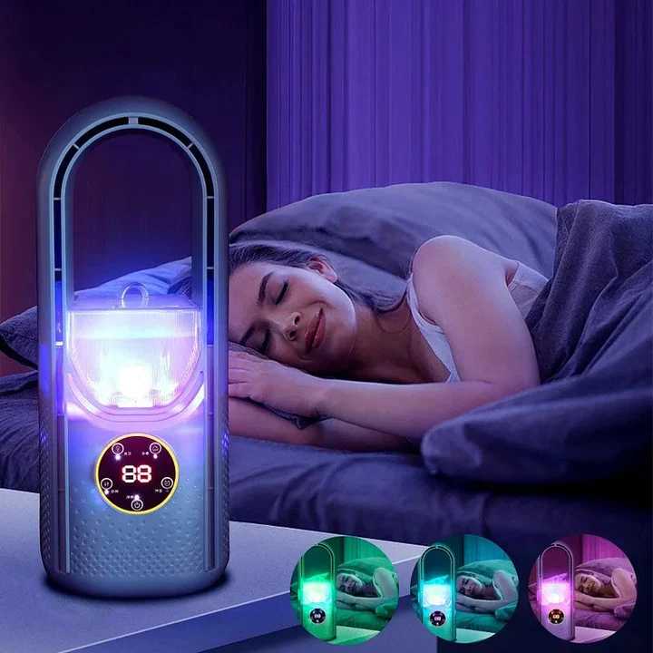 Rafraîchisseur d’air portable sans pales – Ventilateur silencieux avec climatisation, modèle de table | Sulvida