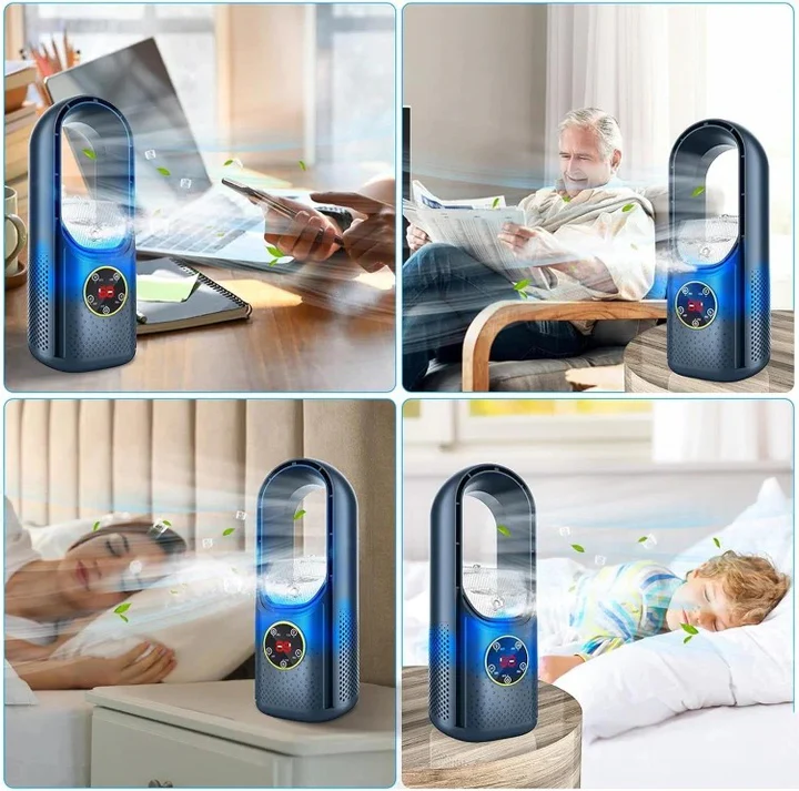 Rafraîchisseur d’air portable sans pales – Ventilateur silencieux avec climatisation, modèle de table | Sulvida