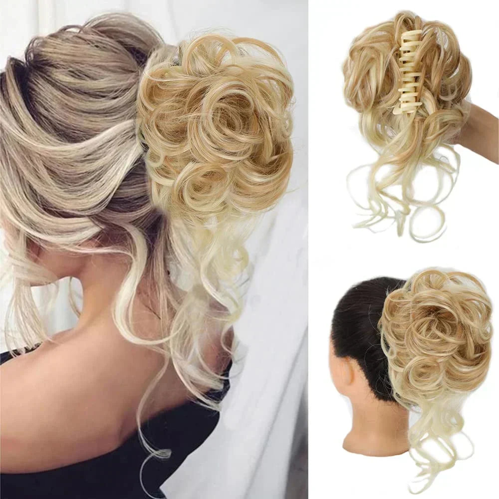 Chignon Clip-in avec Volume et Boucles pour Effet Plein – Postiche Instantané 18 Couleurs | Sulvida