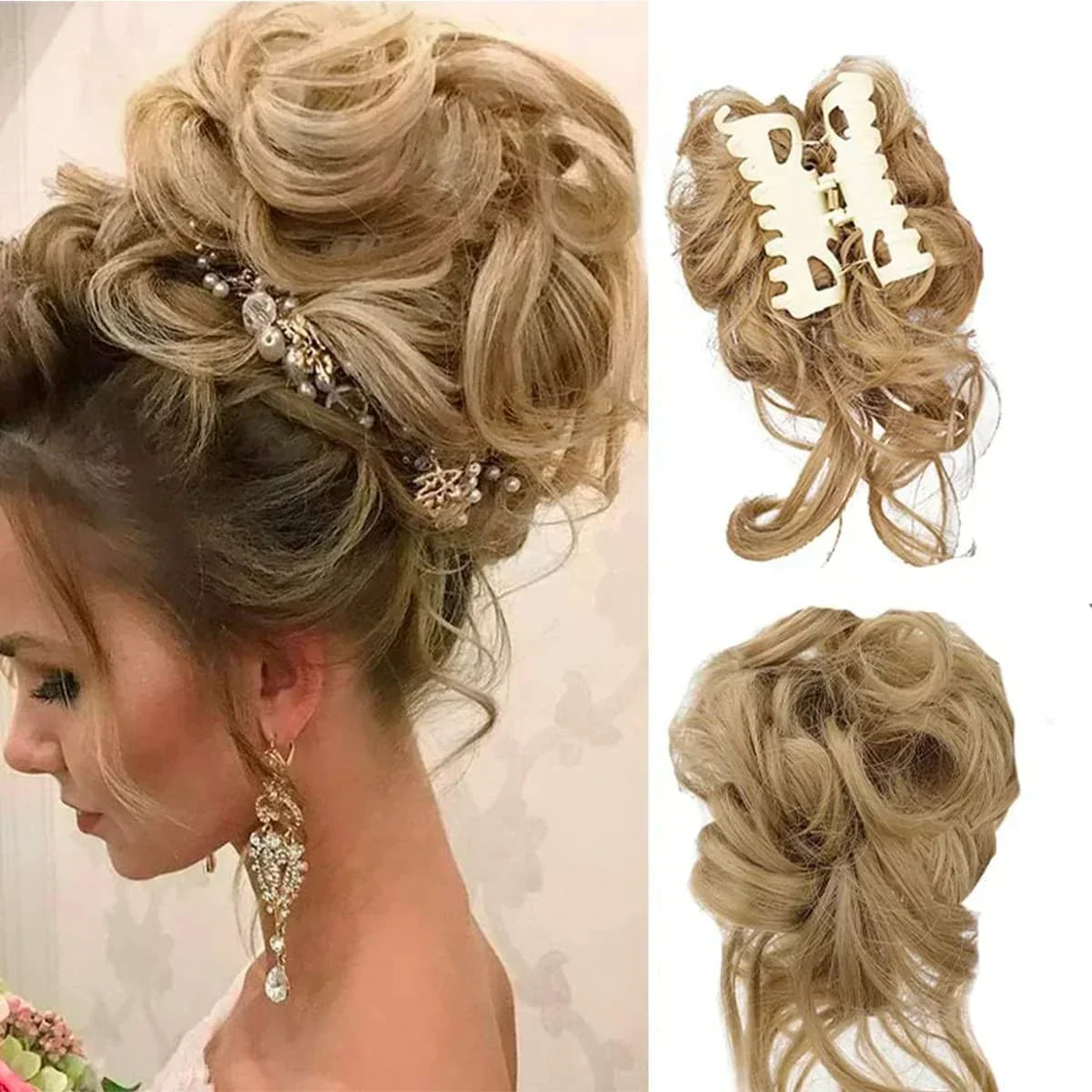 Chignon Clip-in avec Volume et Boucles pour Effet Plein – Postiche Instantané 18 Couleurs | Sulvida