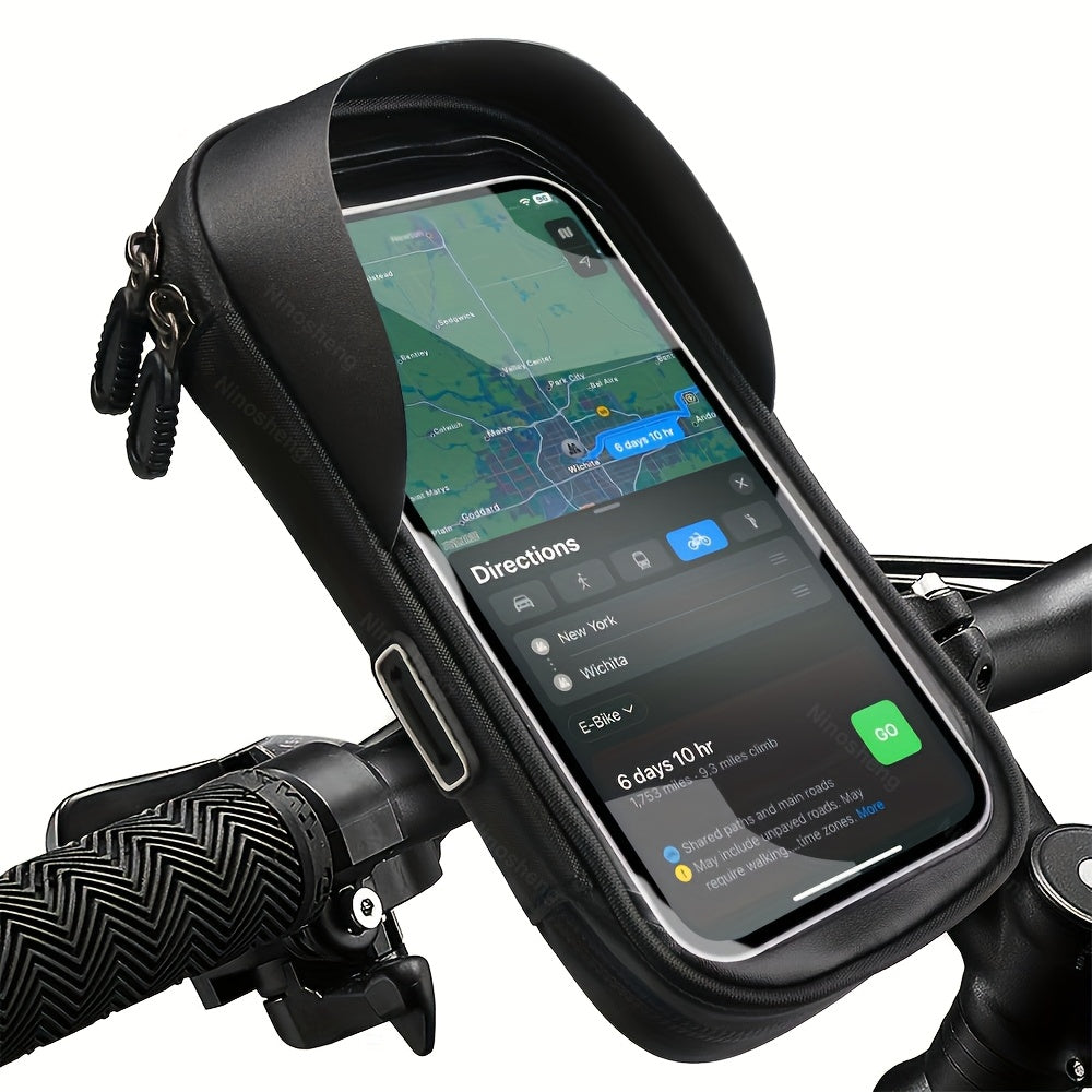 Support de téléphone étanche pour vélo et moto, avec fixation rotative à 360° et housse de protection transparente pour smartphones | Sulvida