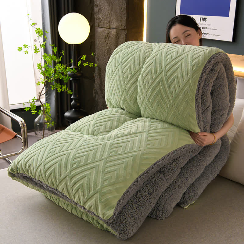 Couverture d’hiver Sherpa avec garnissage – plaid épais en polaire, extra-chaud et doux – pour lit deux personnes et salon – couvre-lit douillet | Sulvida