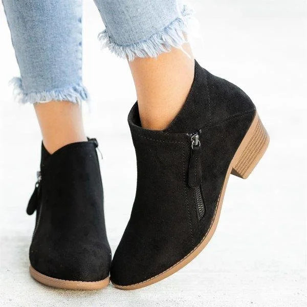 Chaussures orthopédiques femme en cuir avec fermeture éclair latérale – Confortables et soutenantes | Sulvida
