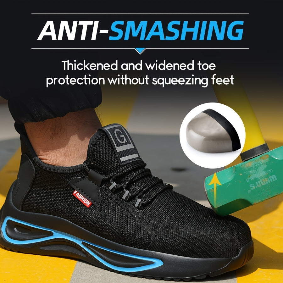 Chaussures de travail légères pour hommes avec embout en acier et mesh respirant – Chaussures de sécurité antidérapantes | Sulvida