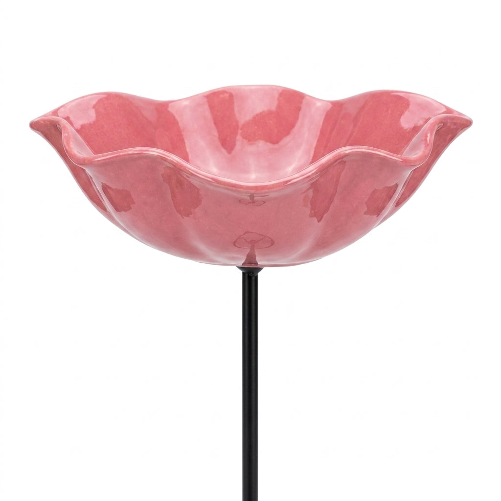 Bain pour oiseaux et abreuvoir pour abeilles en forme de fleur – Décoration de jardin à planter avec coupelle d’eau pour oiseaux, abeilles et papillons – Ornement de jardin en métal et mangeoire pour oiseaux | Sulvida