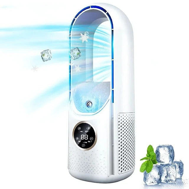 Refroidisseur d’Air Sans Lames Portable – Design Silencieux pour Maison et Bureau – Économe en Énergie avec Plusieurs Modes de Refroidissement | Sulvida