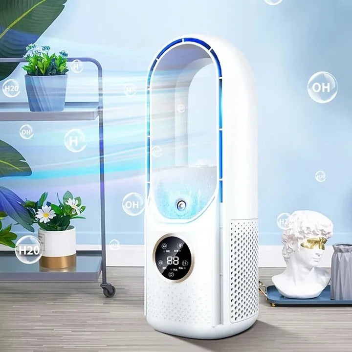 Rafraîchisseur d’air portable sans pales – Ventilateur silencieux avec climatisation, modèle de table | Sulvida