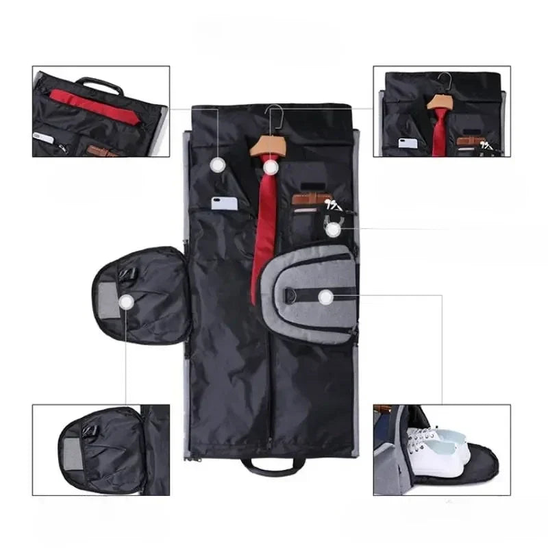 Sac de voyage multifonction à compartiments multiples – rangement organisé et tissu déperlant pour vêtements et chaussures | Sulvida