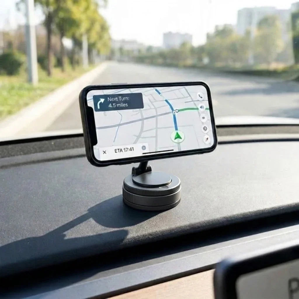 Support de téléphone magnétique avec ventouse à vide — Adhérence renforcée et mouvement libre pour une utilisation mains libres sécurisée en voiture | Sulvida