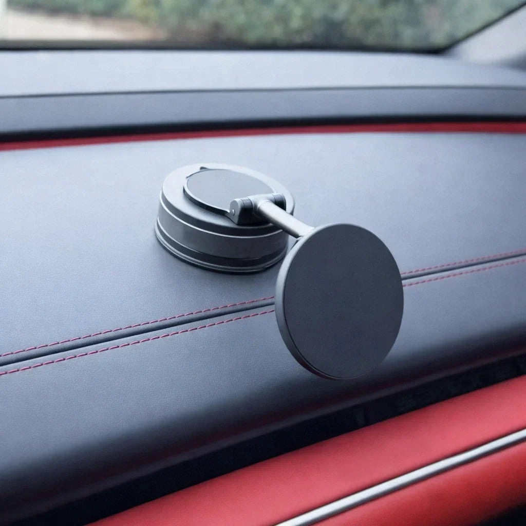Support de téléphone magnétique avec ventouse à vide — Adhérence renforcée et mouvement libre pour une utilisation mains libres sécurisée en voiture | Sulvida