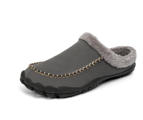 Pantoufles pour hommes marron foncé avec doublure chaude en peluche et semelle antidérapante pour un confort optimal à la maison | Sulvida