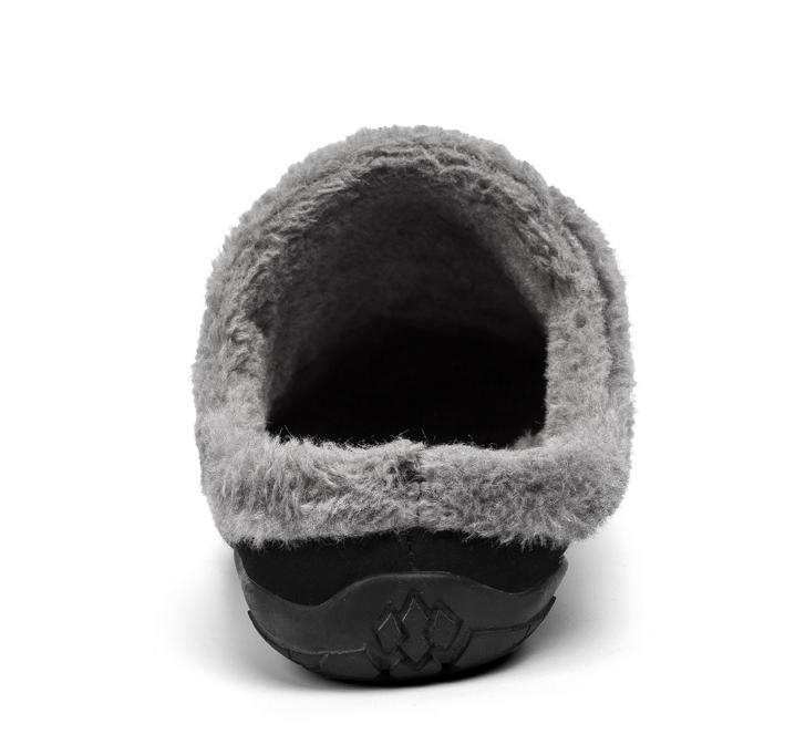 Pantoufles pour hommes marron foncé avec doublure chaude en peluche et semelle antidérapante pour un confort optimal à la maison | Sulvida