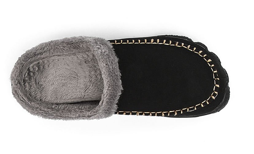 Pantoufles pour hommes marron foncé avec doublure chaude en peluche et semelle antidérapante pour un confort optimal à la maison | Sulvida