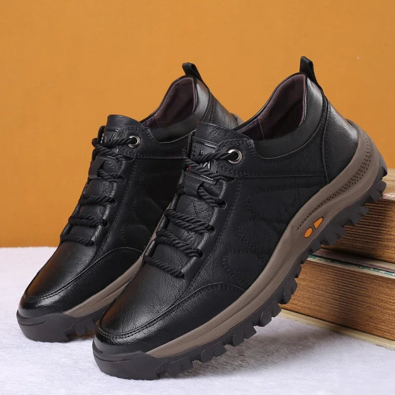 Chaussures orthopédiques en cuir imperméable pour hommes avec semelle ergonomique | Sulvida
