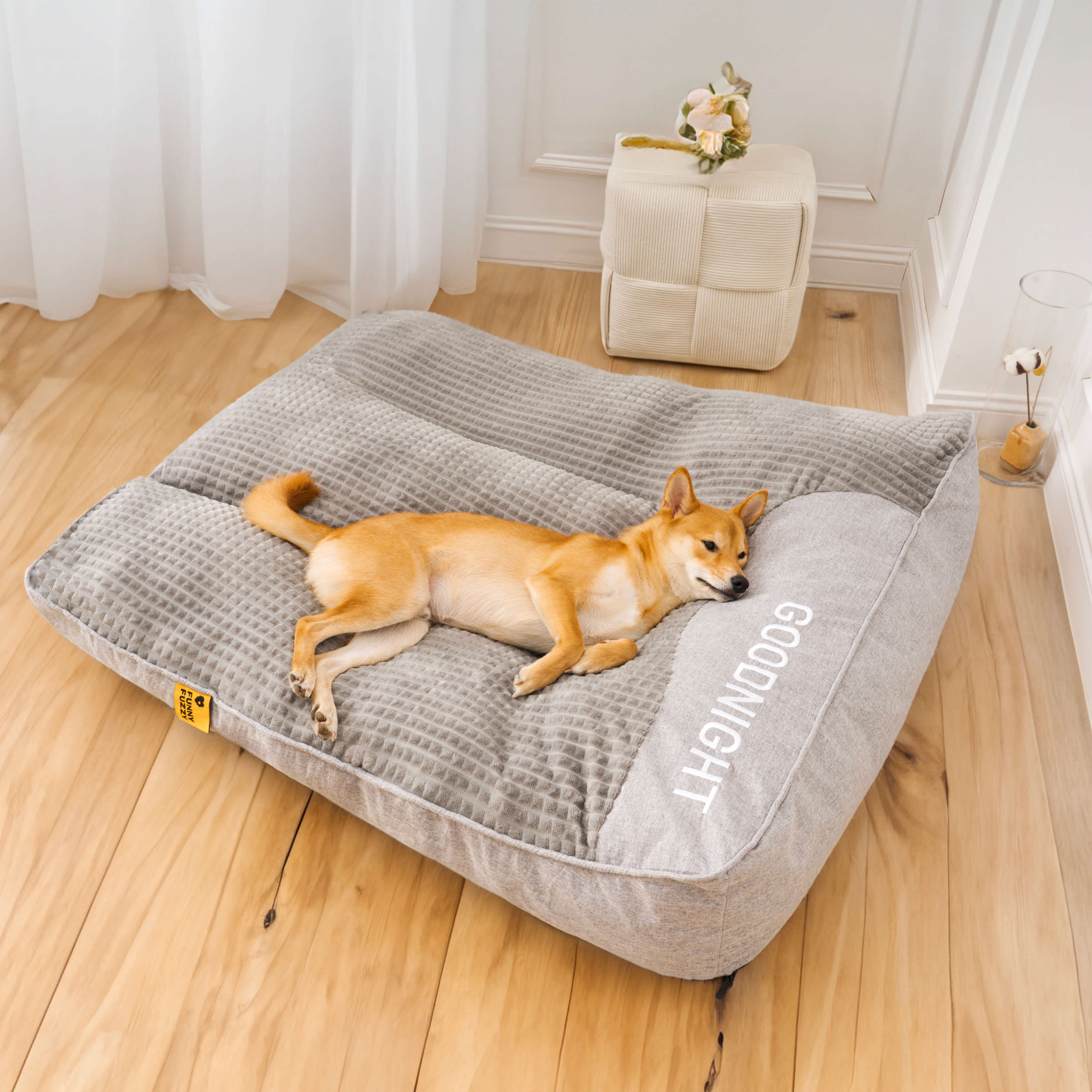 Orthopedisch Hondenbed met Verhoogd Hoofdkussen en Afneembare Hoes – Luxe Ligcomfort voor Honden XL 2XL 3XL in Bruin of Grijs | Sulvida