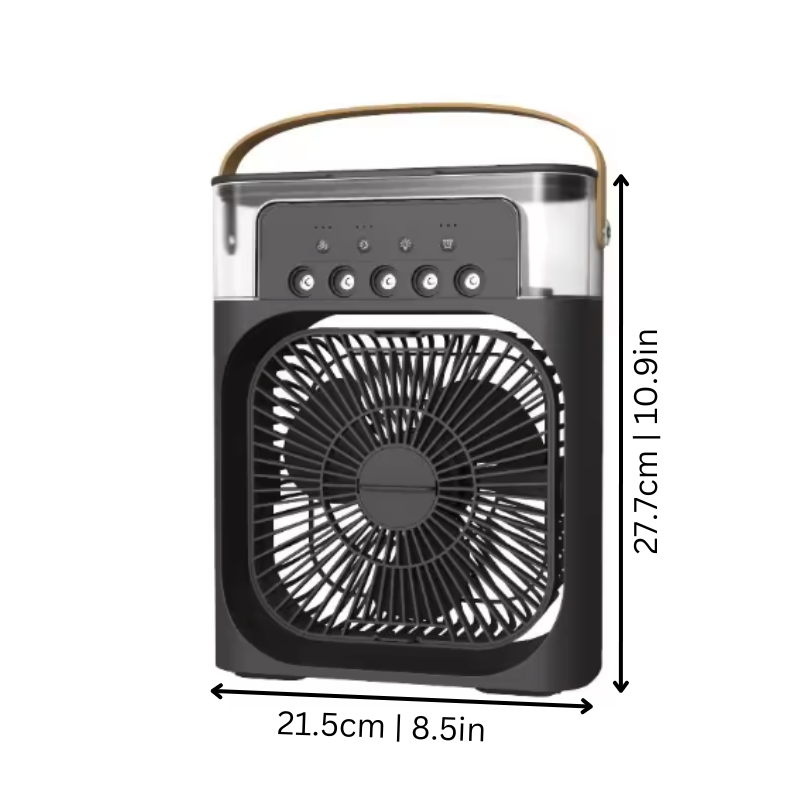 Mini-refroidisseur d’air portable avec humidificateur, rechargeable par USB, 3 vitesses, climatisation silencieuse pour bureau, maison et chambre, refroidissement personnel | Sulvida