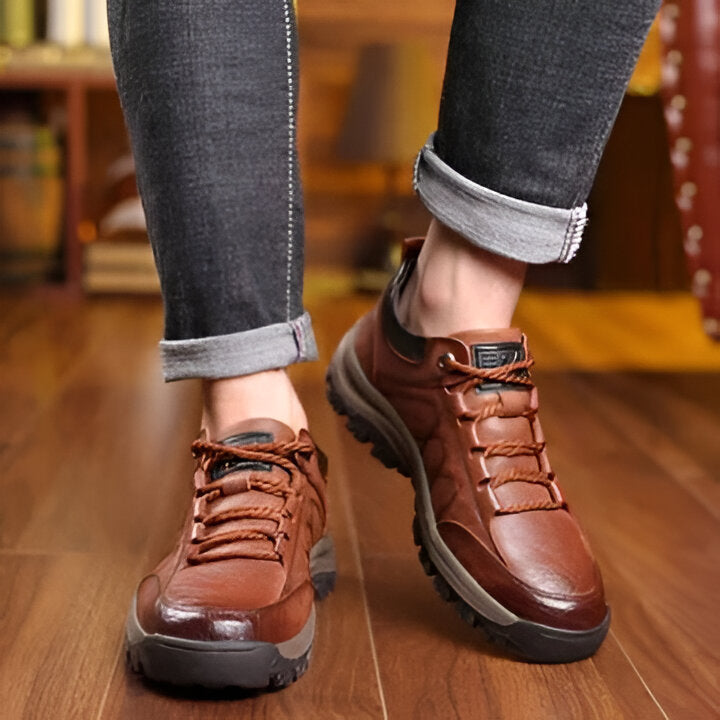 Handgestikte Herenschoenen met Boognsteun Antislip Ademend Comfortabel Leer | Sulvida