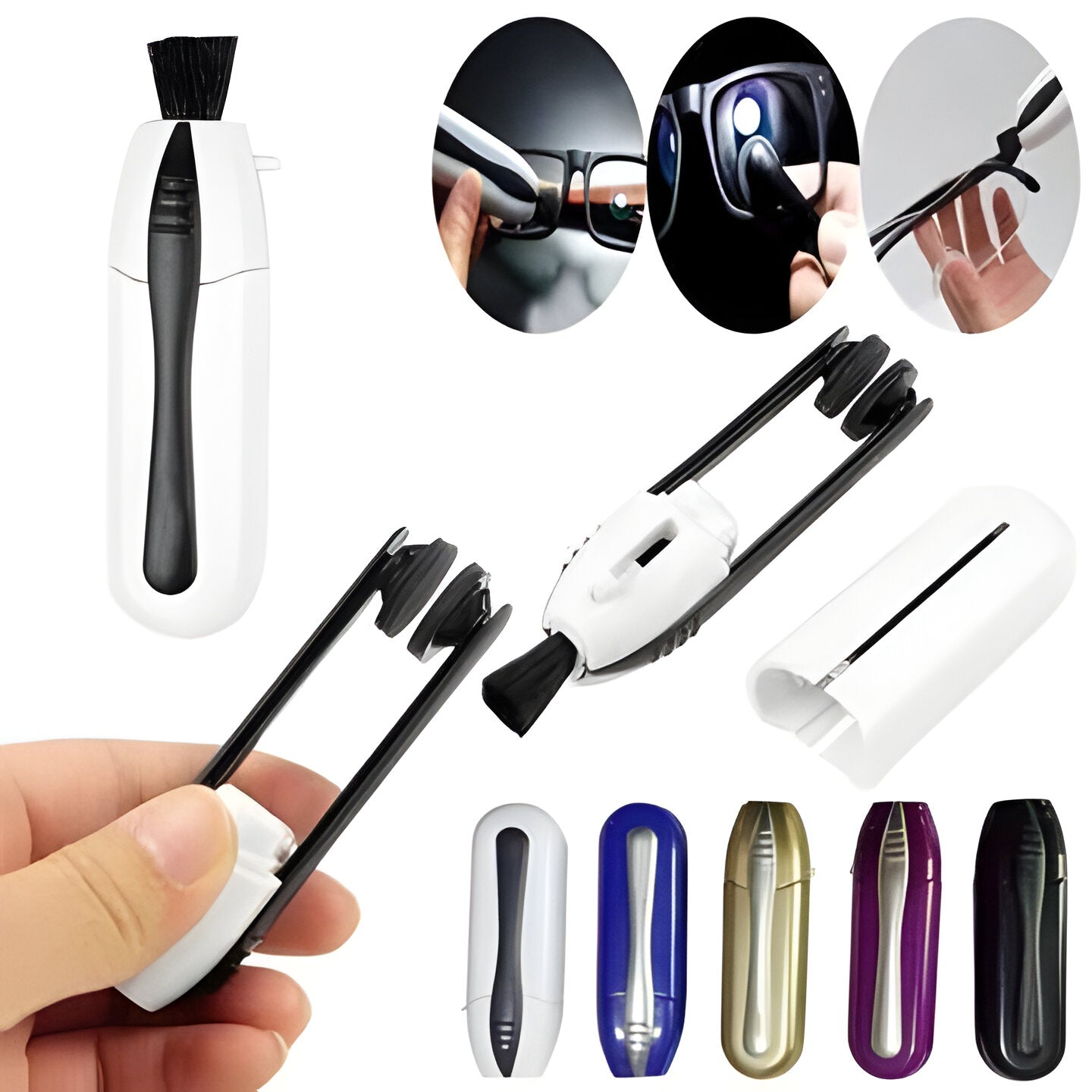 Nettoyeur professionnel pour lunettes sans produits chimiques, pour verres correcteurs, lunettes de lecture et lunettes de soleil – nettoyage à sec compact pour les déplacements | Sulvida