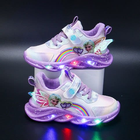 Baskets LED pour enfants avec semelle lumineuse – Chaussures de sport à paillettes pour filles avec capteur de mouvement et effets lumineux colorés | Sulvida