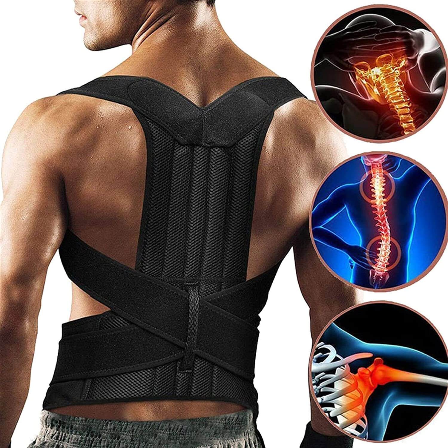 Gilet de soutien correcteur de posture pour dos et épaules – Gilet postural réglable en néoprène respirant | Sulvida