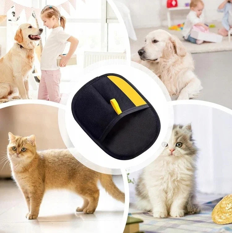 Gant de toilettage pour animaux pour ramasser efficacement les poils des chiens et des chats – gant de toilettage double face au design flexible | Sulvida