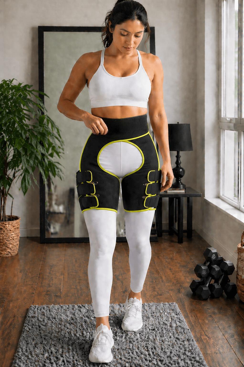 Bande de soutien pour hanches et cuisses avec compression réglable pour soulagement de la douleur et soutien | Sulvida