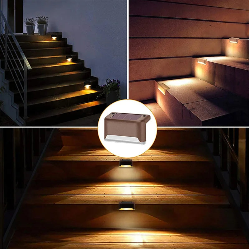 Lot de 5 lampes solaires LED pour allée, lumière blanc chaud, étanches, éclairage extérieur sans fil pour jardin, terrasse, entrée et chemin | Sulvida